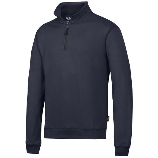 Snickers 2818 Sweatshirt marinblå, med kort dragkedja XS