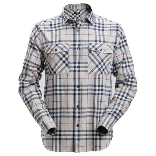 Snickers 8516 AllroundWork Flanellskjorta grå/marinrutig XS