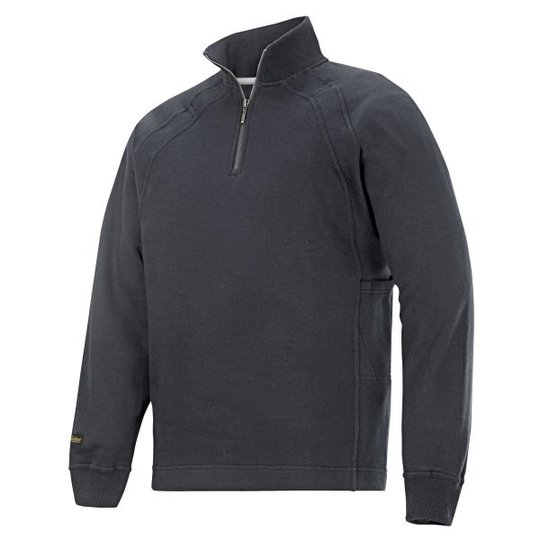 Snickers 2813 Sweatshirt stålgrå, kort dragkedja XS