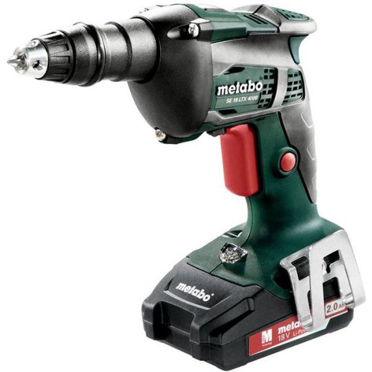 Metabo SE 18 LTX 4000 Gipsskruvdragare med 2,0Ah batterier och laddare