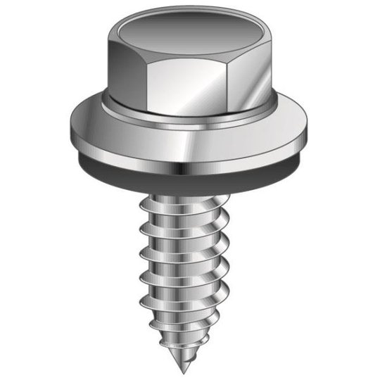 Ejot 810211 Byggskruv med gummitätning, för lättbalk, 250-pack 6,3 x 19 mm