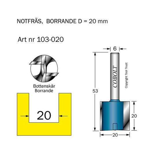 Cobolt 103-020 Notfräs tvåskärig