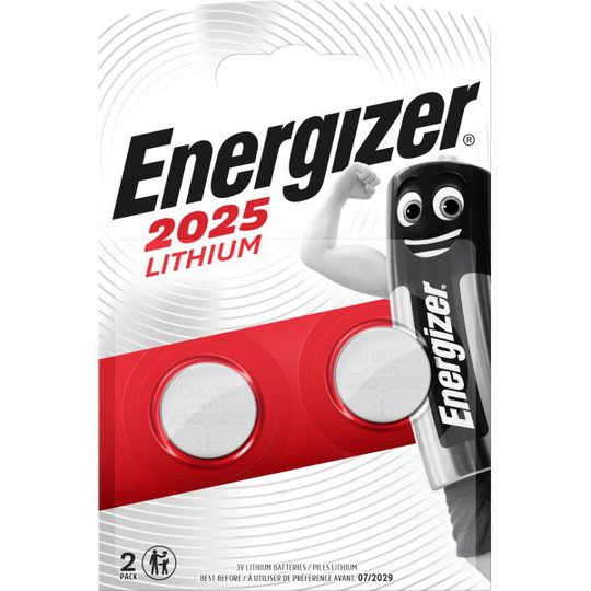 Energizer 2025 Knappcellsbatteri litium, 3 V 2-pack