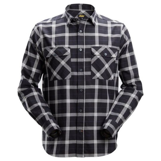 Snickers 8516 AllroundWork Flanellskjorta svart/grårutig XS
