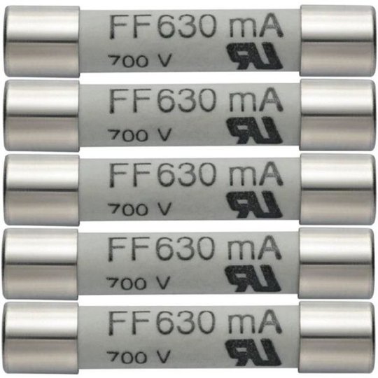 Testo 05900007 Reservsäkringar 630 mA/600 V, 5-pack