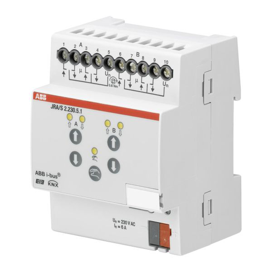 ABB 2CDG110124R0011 Jalusiaktor 230V, tidsdetektering Max antal jalusiutgångar: 2