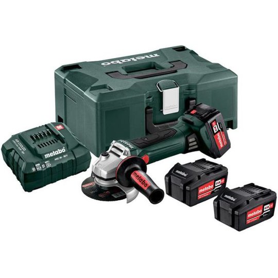 Metabo W 18 LTX 125 Quick Set Vinkelslip med väska, 4,0Ah batterier och laddare