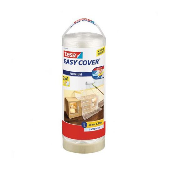 Tesa Easy Cover 4368 Skyddsfolie med maskeringstejp 33 m x 1400 mm, refill