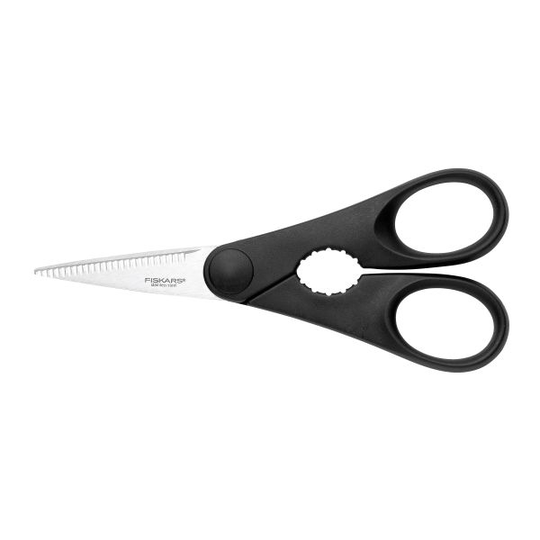 Fiskars Essential 1023820 Kökssax 20 cm, med öppnare, höger- och vänsterhänt