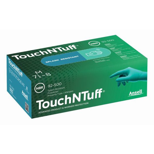Ansell 92-500 Engångshandske Grön nitril, Pudrad Strl 6,5-7, 100-pack