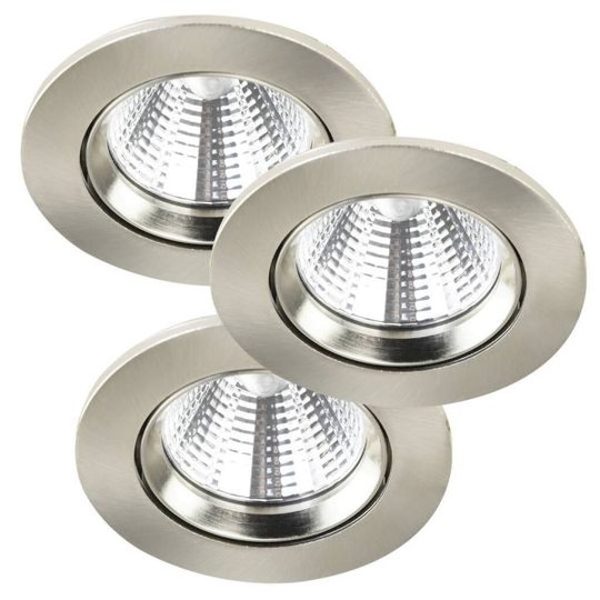 Nordlux FREMONT 47580132 Spotlight LED, 3-pack, för inbyggnad, IP23 Borstat stål