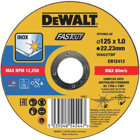 Dewalt DT43902 Kapskiva thin cutting 125 x 1 mm