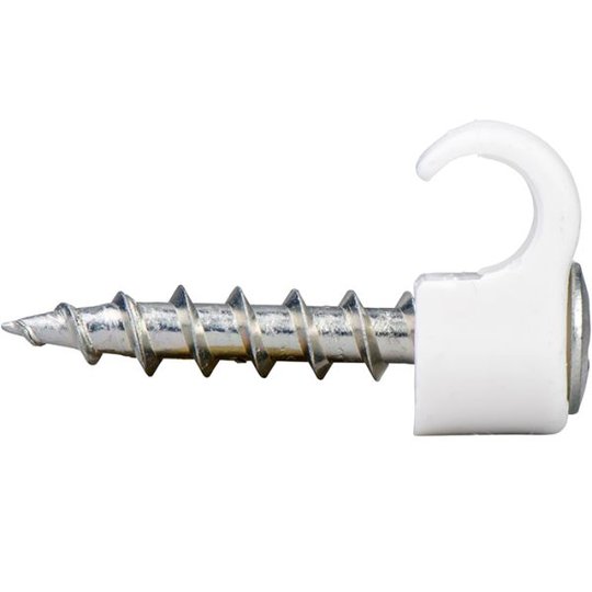 Schneider Electric 2190001 Ledningshållare TCS, med skruv, vit, 100-pack 7-10 mm, skruvlängd 32 mm