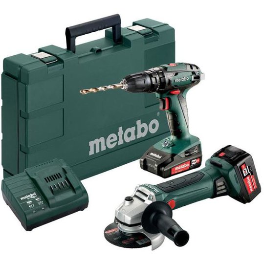 Metabo SB 18 + W 18 LTX 125 QUICK Verktygspaket med batterier och laddare