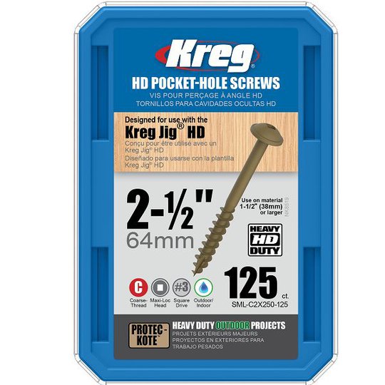 Kreg SML-C2X250-125 Skruv 64 mm 125-pack