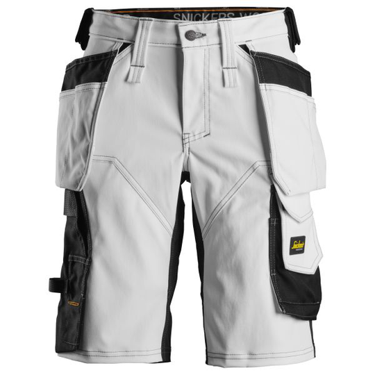 Snickers 6147 AllroundWork Shorts stretch, dam, vit/svart 32