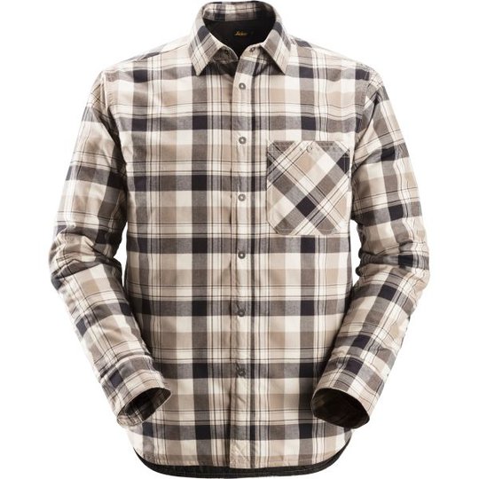 Snickers 8501 RuffWork Flanellskjorta fodrad, svart/khaki XS