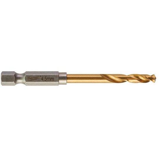 Milwaukee SHOCKWAVE Red Hex HSS-G TIN Metallborr 1-pack 4,5 mm