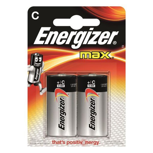 Energizer 7638900410402 Batteri Max C, 2-pack