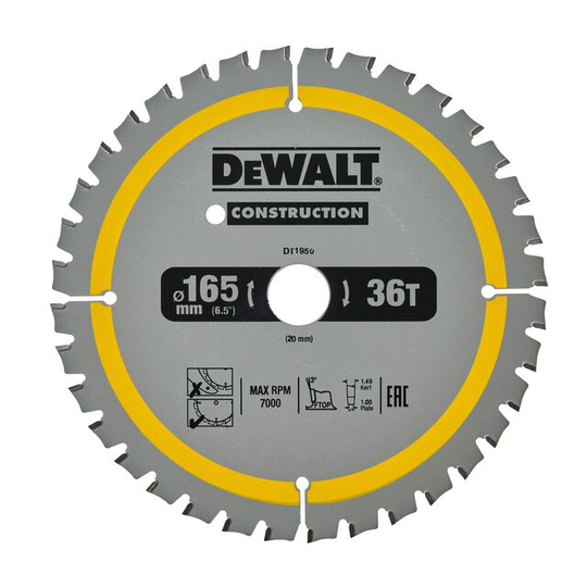 CIRKELSÅGKLINGA DT1950 40T 165X20MM | Beijerbygg Byggmaterial