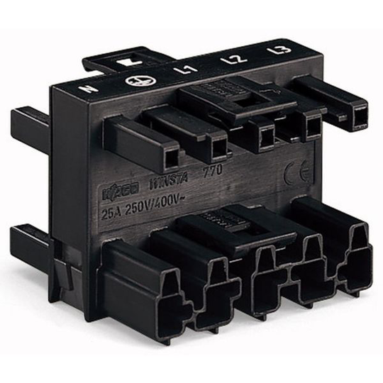 Wago 770-609 Distributionsblock svart, 1xHA/3xHO