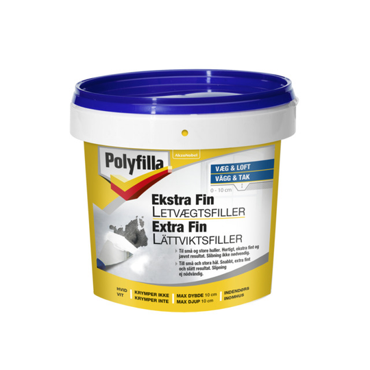 SPACKEL EXTRA FIN LÄTTVIKTS- FILLER POLYFILLA INOMHUS 600ML | Beijerbygg Byggmaterial