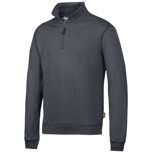 Snickers 2818 Sweatshirt grå, med kort dragkedja XS