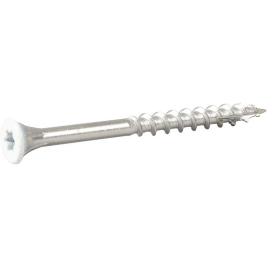 ESSVE 537145 Fasadskruv 4,4x45 mm, rostfri/syrafast A4, band. Vit, 250-pack