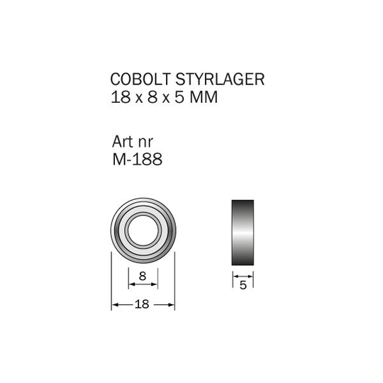 Cobolt M-188 Kullager 18 x 8 x 5 mm
