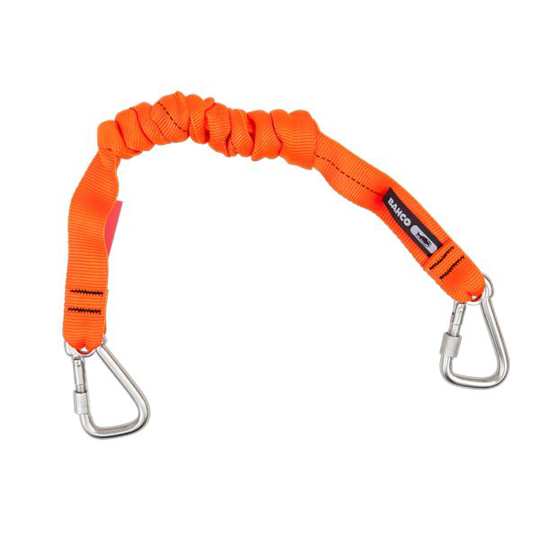 Bahco 3875-LY10 Säkerhetslina orange, med fastsydd karbinhake 100 cm, max 12 kg