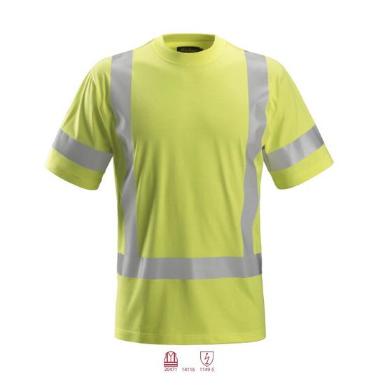 Snickers 2562 ProtecWork T-shirt varsel, gul XS