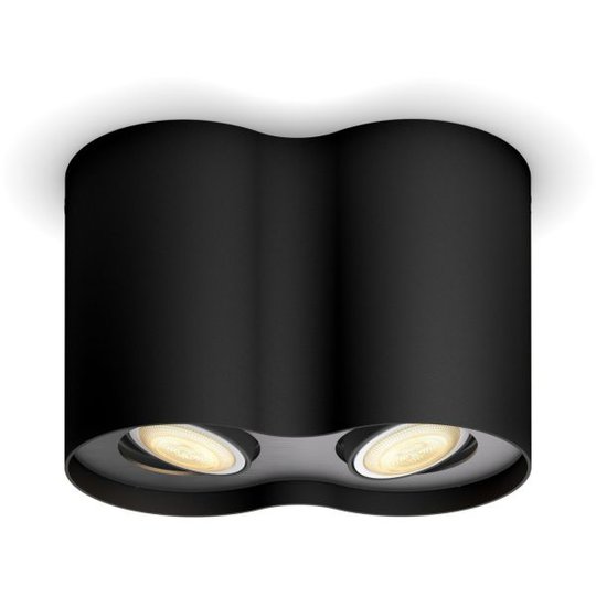 Philips Hue Pillar Spotlight dubbel, 5.5W LED, GU10 Svart