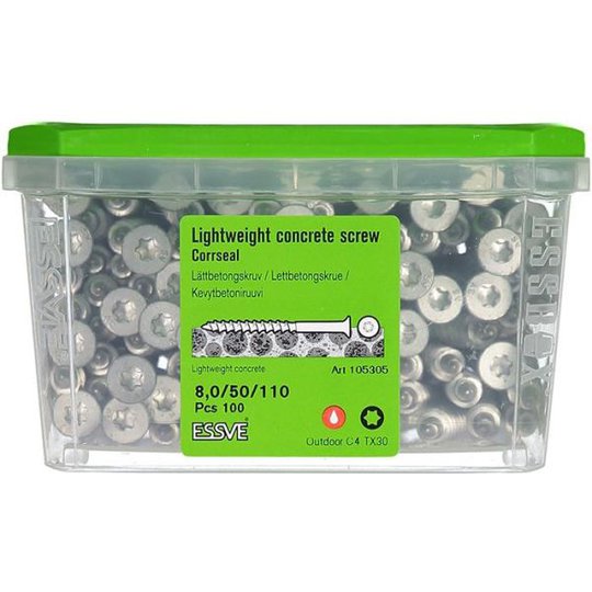 ESSVE CorrSeal TX30 Lättbetongskruv 8,0x110mm, 100-pack