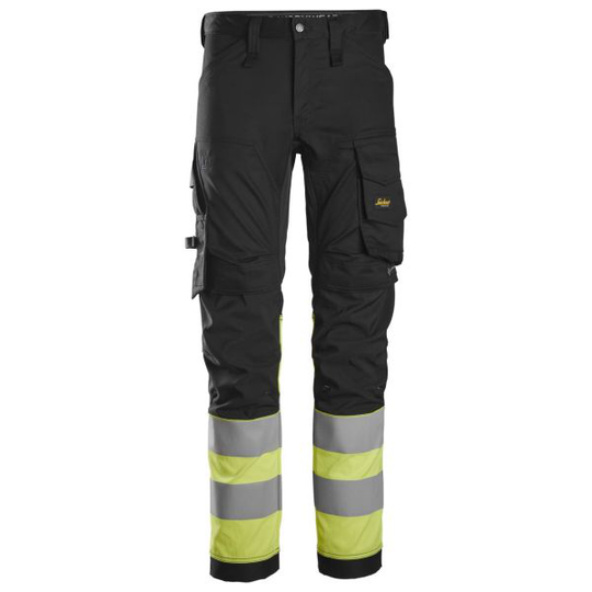 Snickers 6334 Arbetsbyxa svart/Hi-Vis gul Strl 044