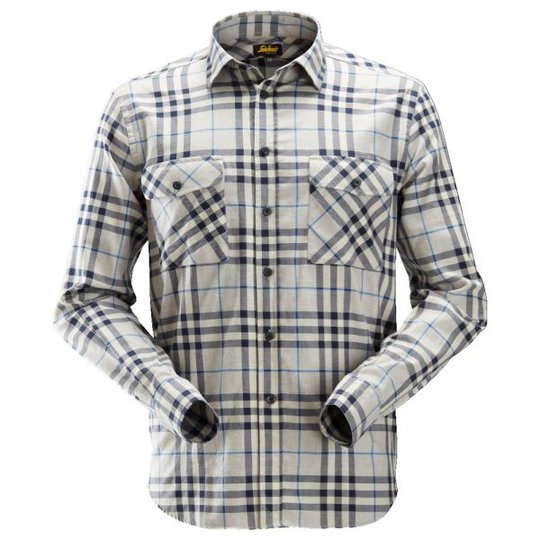 Snickers 8516 AllroundWork Flanellskjorta askgrå/marin XS
