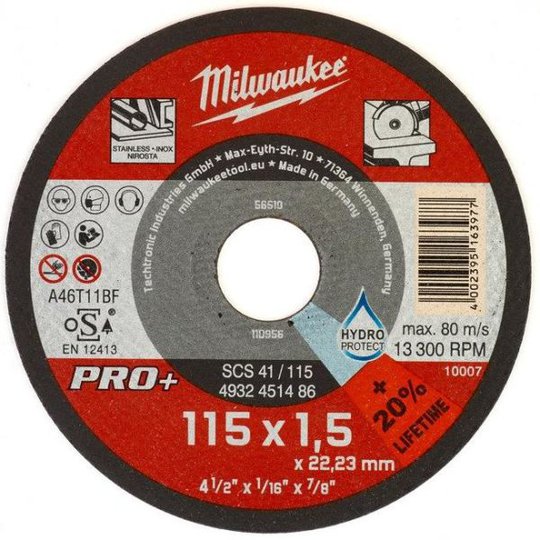 Milwaukee SCS 41 PRO+ Kapskiva 115x1,5 mm