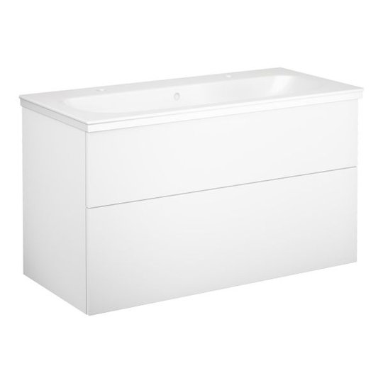 Gustavsberg Artic Kommodpaket grepplist, vit, 100 cm, 2 blandarhål