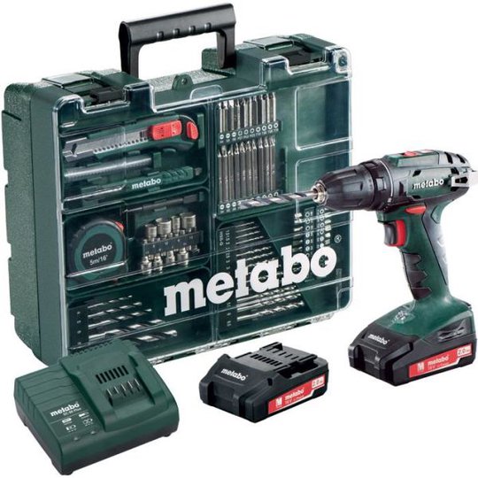 Metabo BS 18 SET Borrskruvdragare med 2,0Ah batterier och laddare