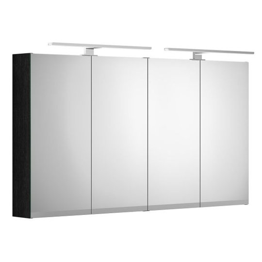 Gustavsberg Artic Spegelskåp svart ek, med LED-belysning, 120 cm