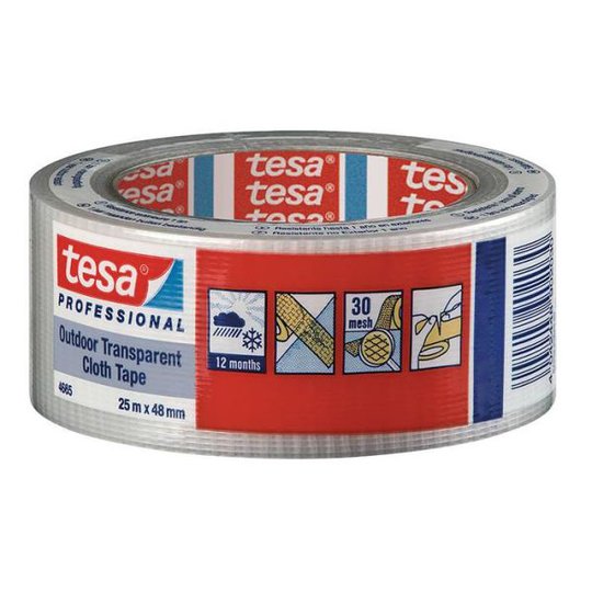 Tesa 4665 Vävtejp transparent, UV-resistant, 25 m x 48 mm