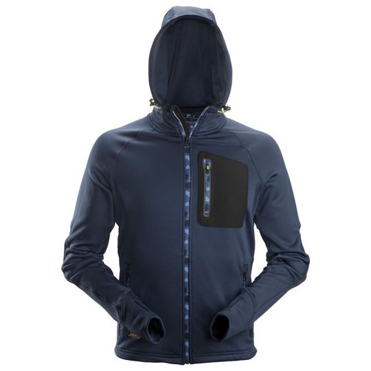 Snickers 8000 FlexiWork Fleecehoodie marin/svart XS