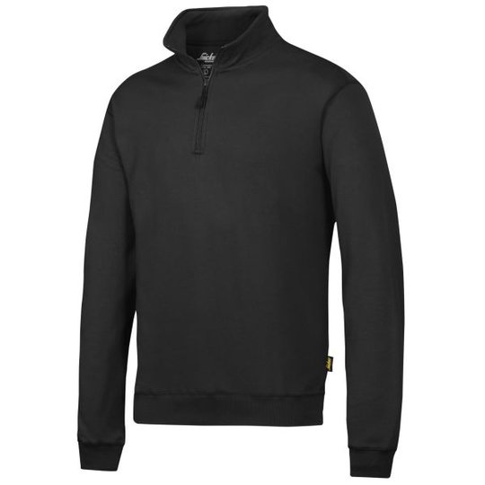 Snickers 2818 Sweatshirt svart, med kort dragkedja XS