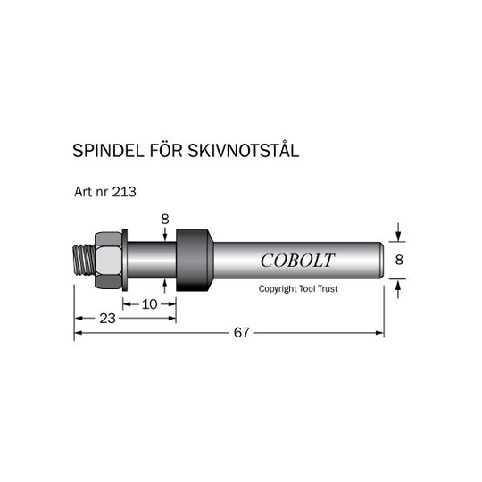 Cobolt 213 Frässpindel S=8 H=10 TL=67