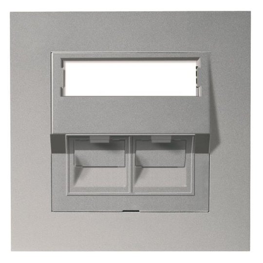 Elko EKO05551 Modularuttag 2xRJ45, STP C6A Aluminium
