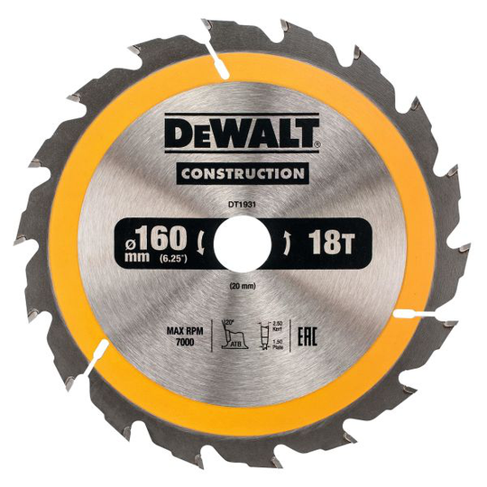 Dewalt DT1931-QZ Sågklinga 160 x 20 mm, 18T