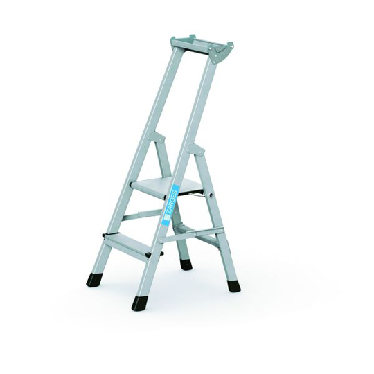 Zarges XLstep S Trappstege eloxerad, 2-steg, arbetshöjd 2.5 m