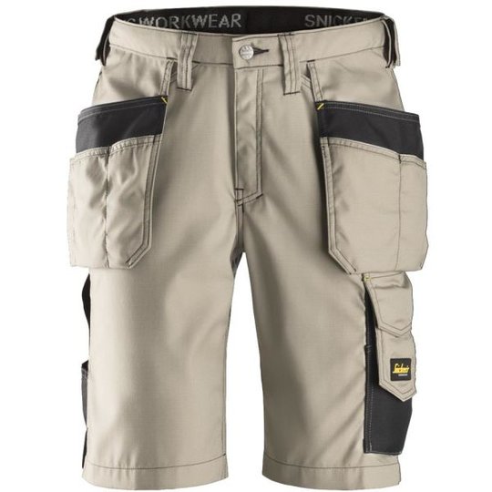 Snickers 3023 Hantverkarshorts khaki/svart, rip-stop 42