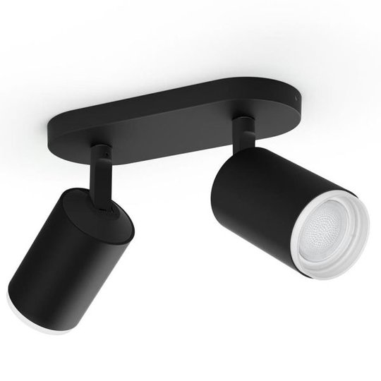 Philips Hue Fugato Spotlight svart, 2 x 5.7W LED