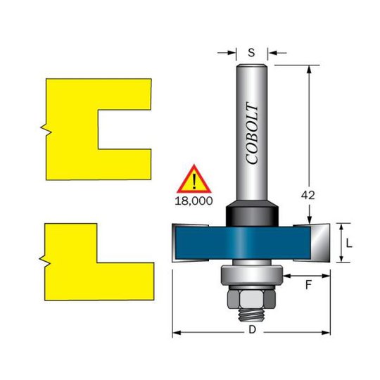 Cobolt 212-10135 Falsfräs L=10, F=13,5 o D=41