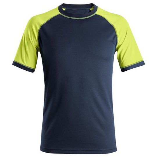 Snickers 2505 T-shirt marin/neongul XS